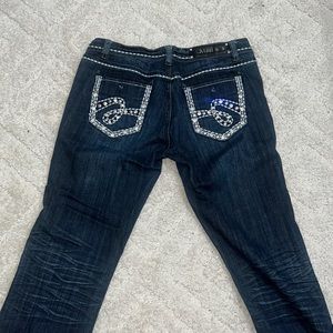 LA idol jeans USA women’s size 11 low rise Skinny rhinestone denim dark wash